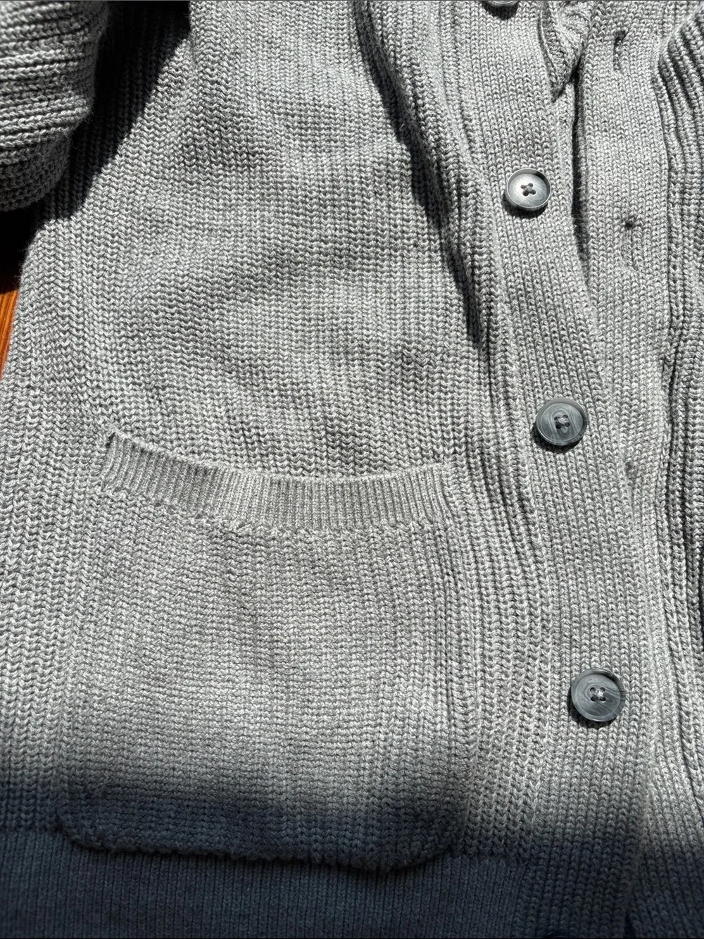 Banana Republic Heather Gray Shawl-Collar Button Front Cardigan
